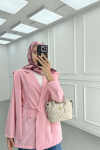 Sare Fashion Belted Viral Jacket Pink