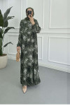 Sare Fashion Leopard Print Viscose Dress Green