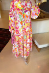 Sare Fashion Mango Pattern Viscose Dress Pink