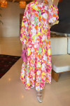 Sare Fashion Mango Pattern Viscose Dress Pink
