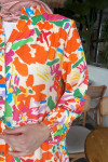 Sare Fashion Mango Pattern Viscose Dress Orange