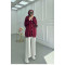 Sare Fashion Cardigan with Mercerized Button Detail, Burgundy