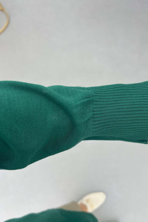 Sare Fashion Mercerized Button Detailed Cardigan Emerald Green Sare Fashion Mercerized Button Detailed Cardigan Emerald Green