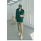 Sare Fashion Mercerized Button Detailed Cardigan Emerald Green