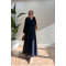 Sare Fashion Minimalist Denim Suit with Gold Buttons, Dark Blue
