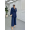 Sare Fashion Muslin Vintage Casual Suit Navy Blue