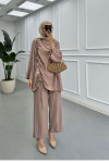 Sare Fashion Muslin Vintage Casual Suit Mink