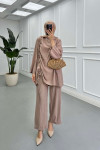 Sare Fashion Muslin Vintage Casual Suit Mink