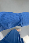 Sare Fashion Embroidered Detailed Tied Shirt Set Blue