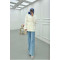 Sare Fashion Shoulder Detailed Belted Lined Jacket White