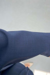 Sare Fashion Shoulder Detailed Belted Lined Jacket Navy Blue