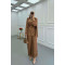 Sare Fashion Shoulder Detailed Satin Suit Copper