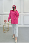 Sare Fashion Shoulder Closure Detailed Shirt Fuchsia