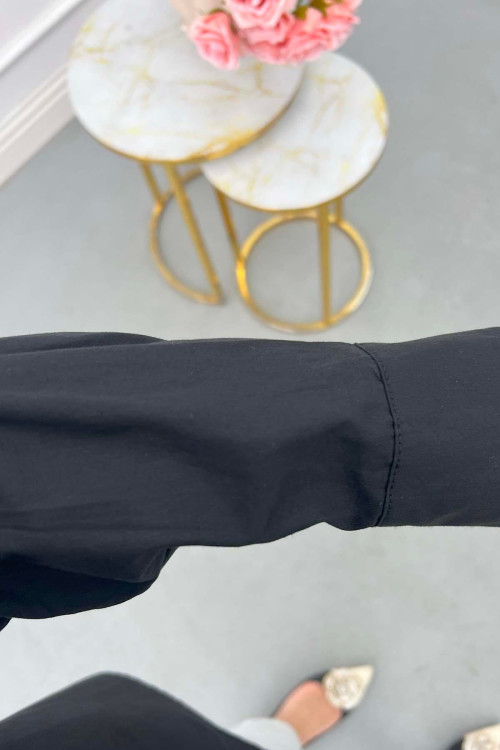Sare Fashion Shoulder Detailed Shirt Black