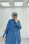 Sare Fashion Indigo Shoulder Cape Suit