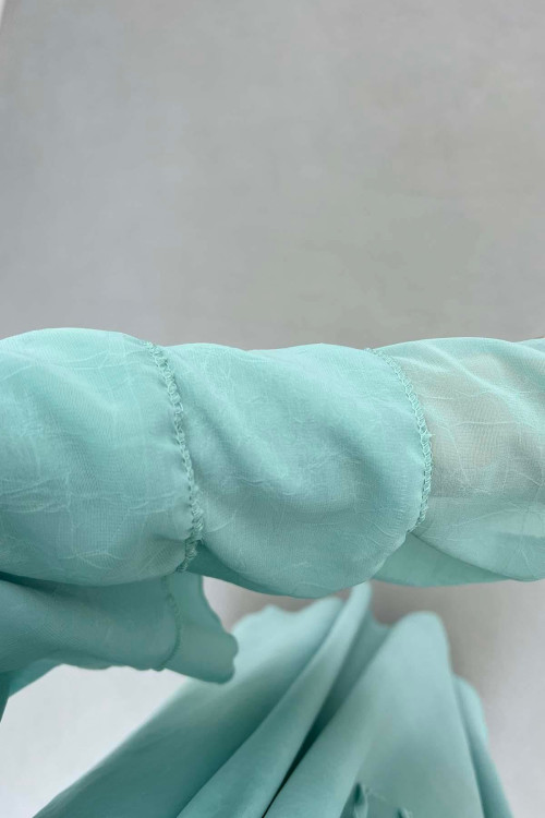 Sare Fashion Lined Tulle Dress with Shoulder and Sleeve Details Mint Green