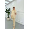 Sare Fashion Shoulder Snap Trouser Set Beige