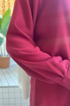 Sare Fashion Shoulder Snap Trouser Set Claret Red