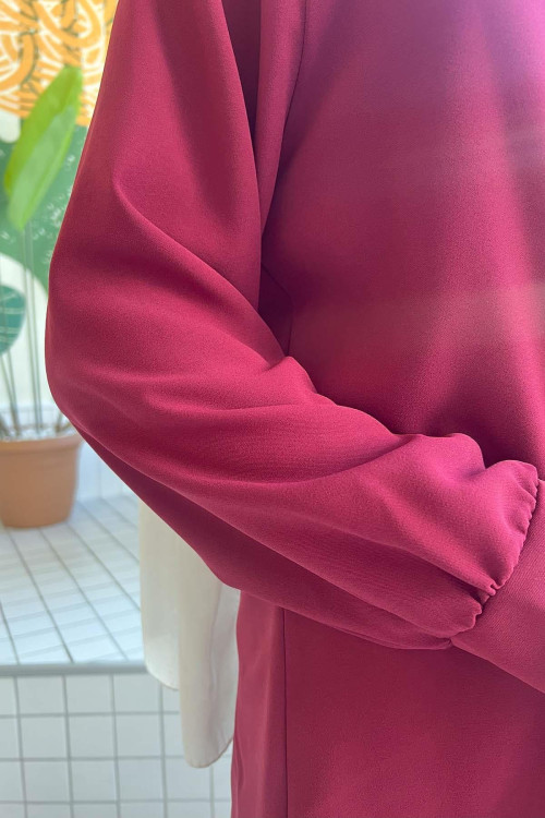 Sare Fashion Shoulder Snap Trouser Set Claret Red