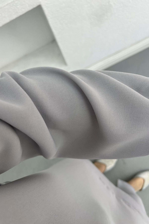 Sare Fashion Shoulder Snap Trouser Set Gray