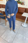 Sare Fashion Shoulder Snap Trouser Set Indigo