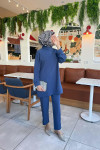 Sare Fashion Shoulder Snap Trouser Set Indigo