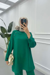 Sare Fashion Shoulder Snap Trouser Set Green