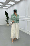 Sare Fashion Front Tie Detail Shirt Mint Green