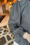 Sare Fashion Front Tie Blouse Anthracite