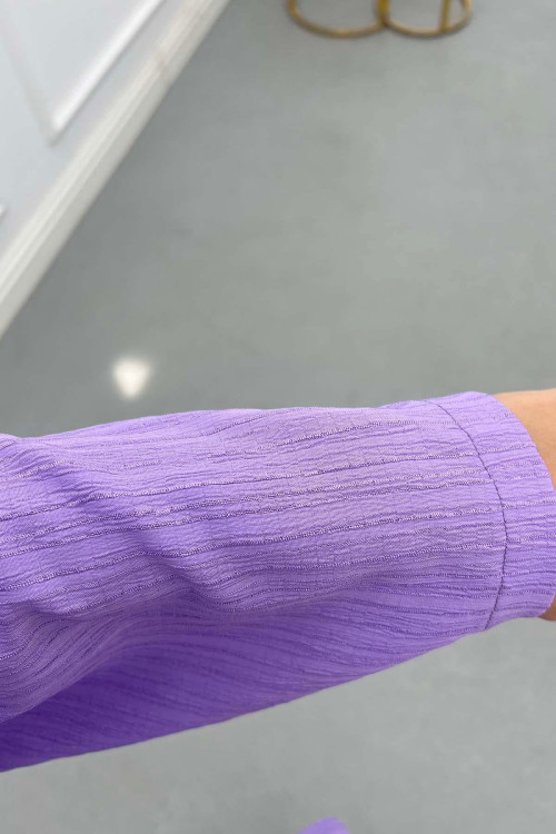 Sare Fashion Front Tie Crepe Shirt Lilac Sare Fashion Front Tie Crepe Shirt Lilac