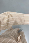Sare Fashion Front Tie Striped Skirt Suit Beige