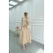 Sare Fashion Front Tie Striped Skirt Suit Beige
