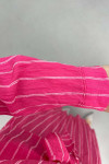 Sare Fashion Front Tie Striped Skirt Suit Fuchsia