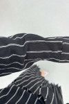 Sare Fashion Front Tie Striped Skirt Suit Black