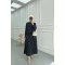Sare Fashion Front Tie Striped Skirt Suit Black