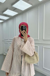 Sare Fashion Front Tie Striped Kimono Fuchsia