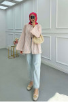 Sare Fashion Front Tie Striped Kimono Fuchsia