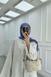 Sare Fashion Front Tie Striped Kimono Indigo
