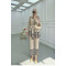 Sare Fashion Front Tie Patterned Suit Beige