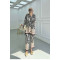Sare Fashion Front Tie Patterned Suit Black