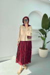 Sare Fashion Front Tie Shirt Beige