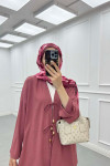Sare Fashion Front Tie Double Aerobin Suit Dusty Rose