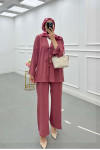 Sare Fashion Front Tie Double Aerobin Suit Dusty Rose