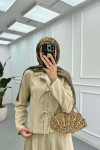 Sare Fashion Front Tie Two Piece Set Beige