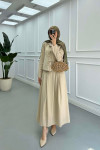 Sare Fashion Front Tie Two Piece Set Beige