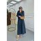 Sare Fashion Front Tie Double Breasted Suit Navy Blue