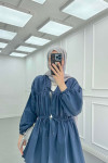 Sare Fashion Front Tie Kimono Navy Blue