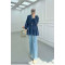 Sare Fashion Front Tie Kimono Navy Blue