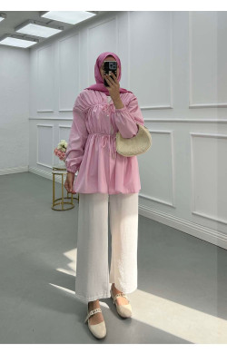 Sare Fashion Front Tie Kimono Pink