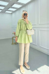 Sare Fashion Front Tie Kimono Green